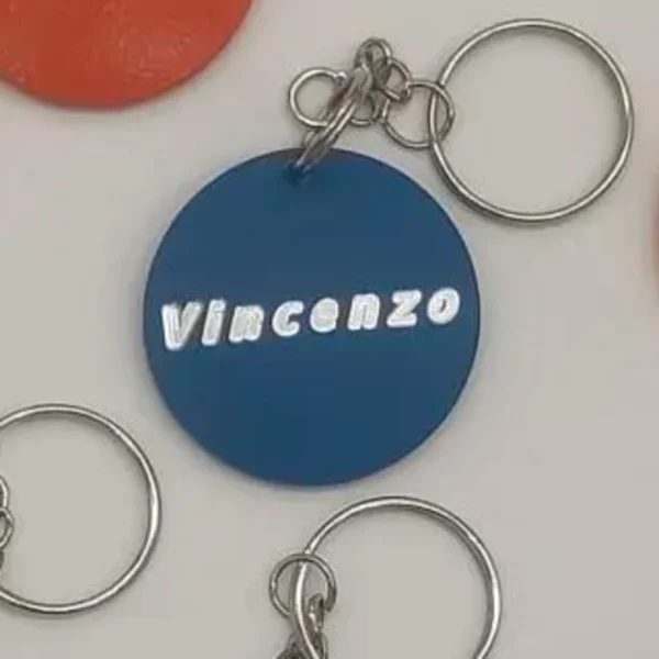 Ciondolo portachiavi tondo in alluminio personalizzabile Insinuo - immagine 11