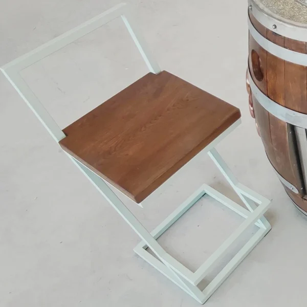 Stool – Sgabello alto design enoteca in acciaio inox e rovere - immagine 18