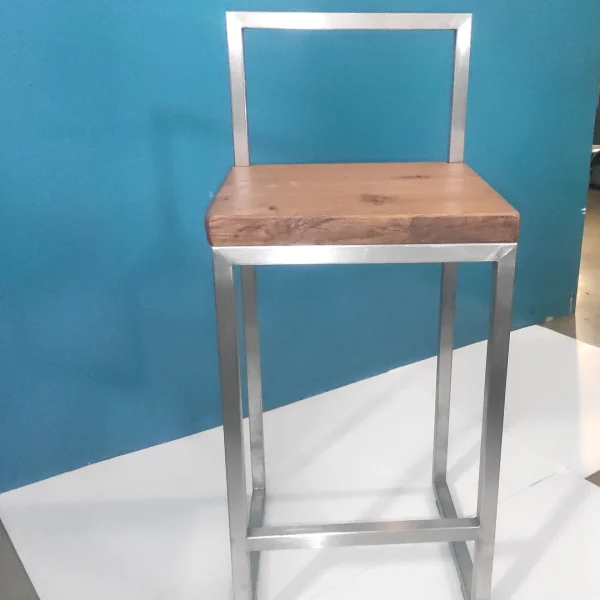 Stool – Sgabello alto design enoteca in acciaio inox e rovere - immagine 16