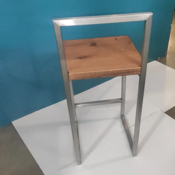 Stool – Sgabello alto design enoteca in acciaio inox e rovere - immagine 14