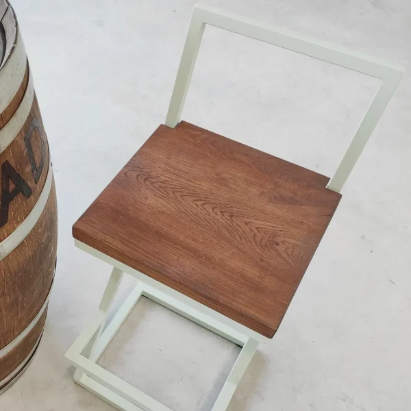Stool – Sgabello alto design enoteca in acciaio inox e rovere - immagine 9
