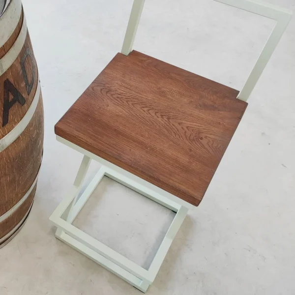 Stool – Sgabello alto design enoteca in acciaio inox e rovere - immagine 10