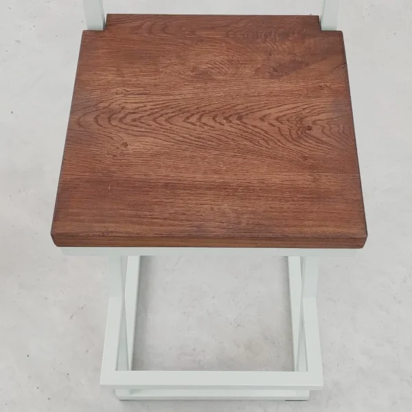 Stool – Sgabello alto design enoteca in acciaio inox e rovere - immagine 6