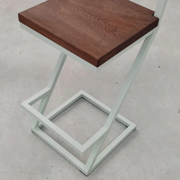 Stool – Sgabello alto design enoteca in acciaio inox e rovere - immagine 4