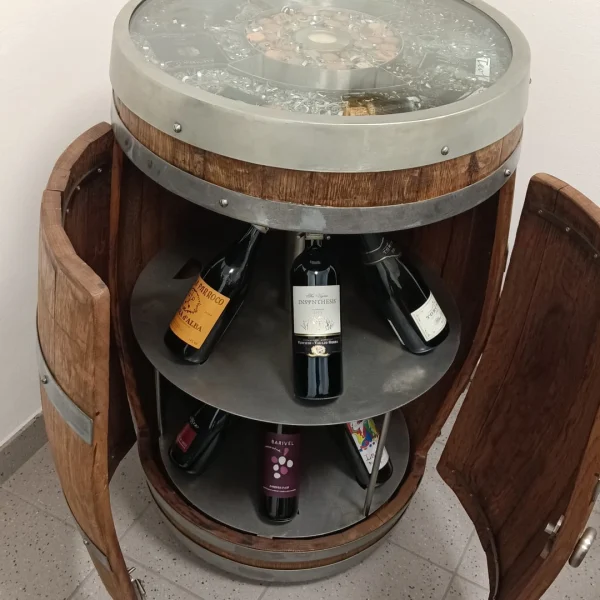Wine – Barrique d' arredamento enoteca e cantine con porta bottiglie - immagine 7