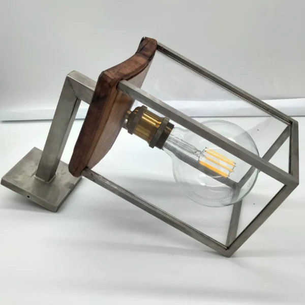 Flame – Applique legno barrique e acciaio dal design artigianale - immagine 9