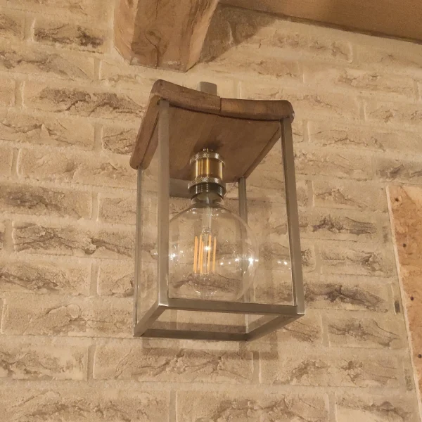 Flame – Applique legno barrique e acciaio dal design artigianale - immagine 25