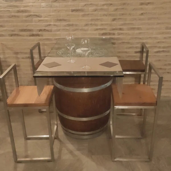 Taste Tavolo Barrique Vetro Temprato da Arredo e Degustazione - immagine 12