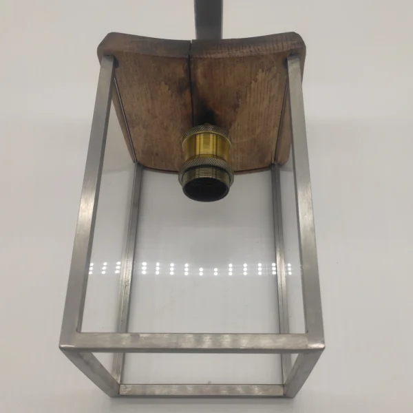 Flame – Applique legno barrique e acciaio dal design artigianale - immagine 17