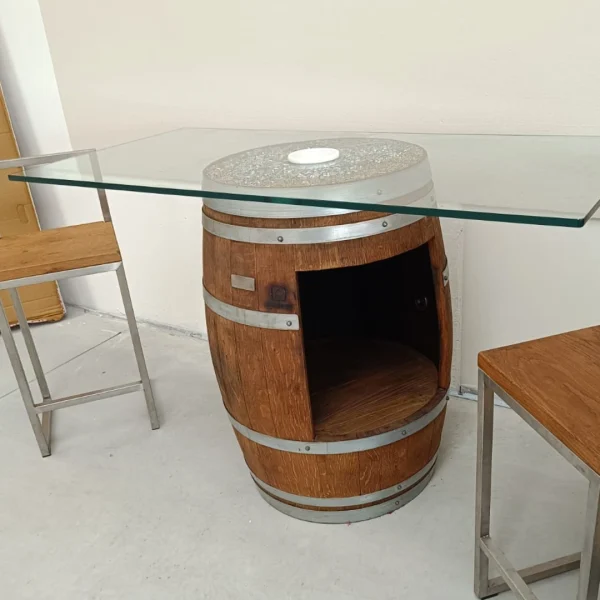 Taste Tavolo Barrique Vetro Temprato da Arredo e Degustazione - immagine 2