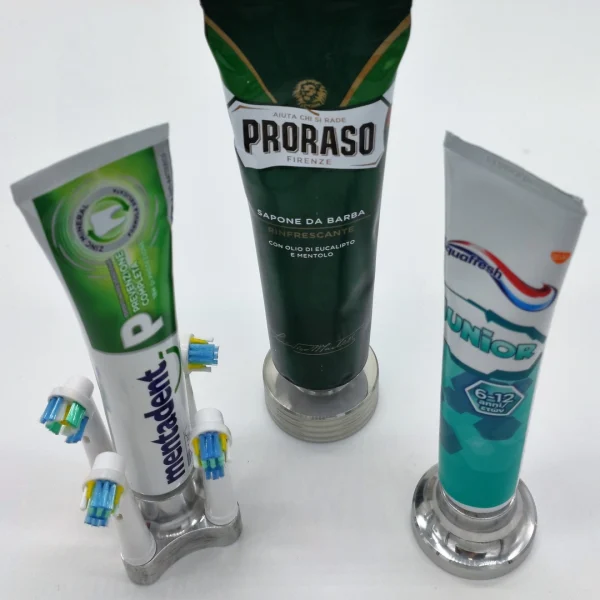Staytube Porta Tubetto Dentifricio Bagno in Acciaio o Alluminio - immagine 3