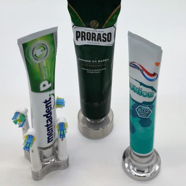 Staytube Porta Tubetto Dentifricio Bagno in Acciaio o Alluminio - immagine 2