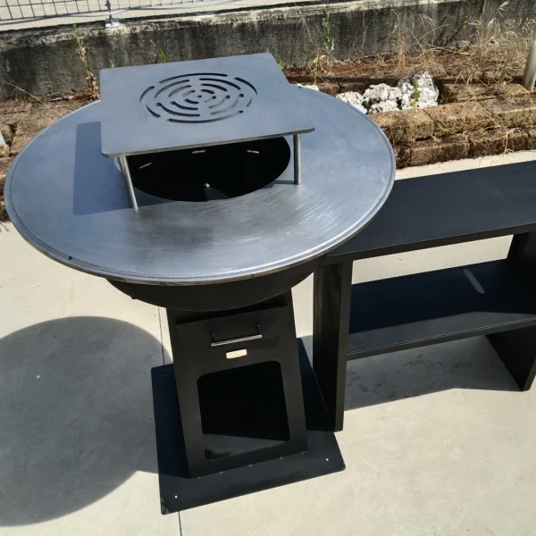 Barbecue Braciere Artigianale con Piastra Plancha - immagine 2
