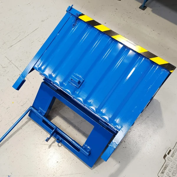 Cassone Ribaltabile in Metallo per Piccoli Spazi Blu 250L - Contenitore Forcolabile - immagine 5