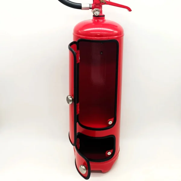 Estintore Minibar Grande Porta Bottiglia in Acciaio - Doppio Scomparto Artigianale - immagine 5