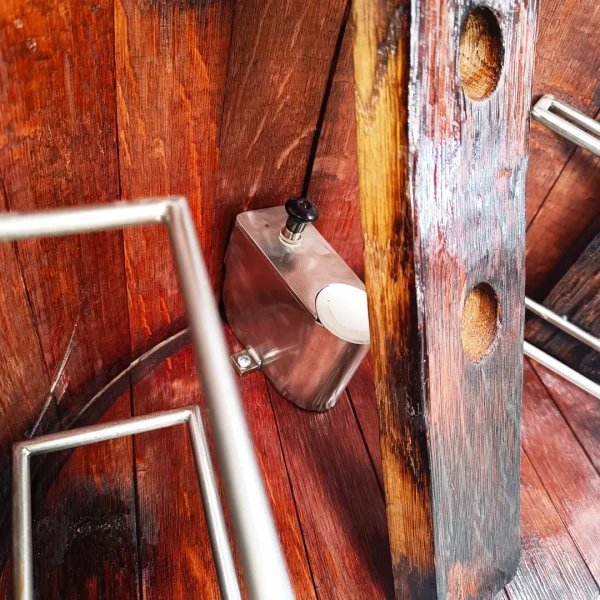 Semi-Barrique d’Arredo - Mezza Botte Porta Bottiglie e Calici - immagine 11