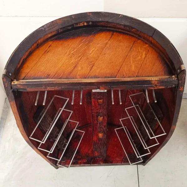 Semi-Barrique d’Arredo - Mezza Botte Porta Bottiglie e Calici - immagine 9