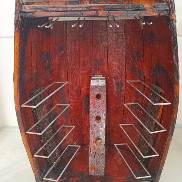 Semi-Barrique d’Arredo - Mezza Botte Porta Bottiglie e Calici - immagine 7