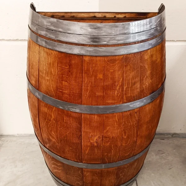 Semi-Barrique d’Arredo - Mezza Botte Porta Bottiglie e Calici - immagine 6