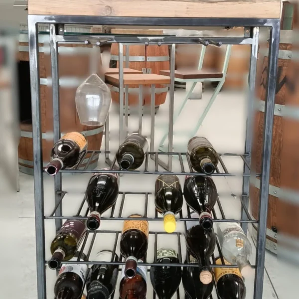 Cantinetta Vini Artigianale in Stile Industriale e Legno di Botte - Disponibile in 2 Versioni - immagine 7