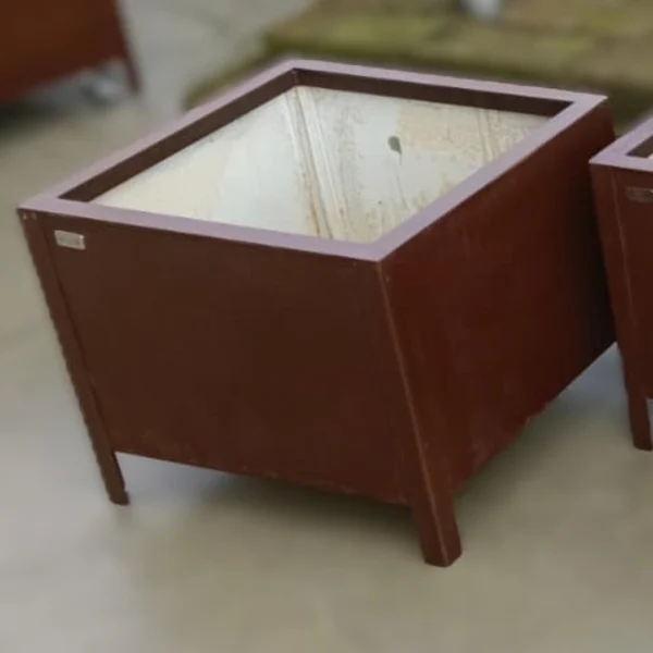 Fioriere Artigianali in Acciaio Effetto Corten (60x60x50 cm) - Design Moderno - immagine 4